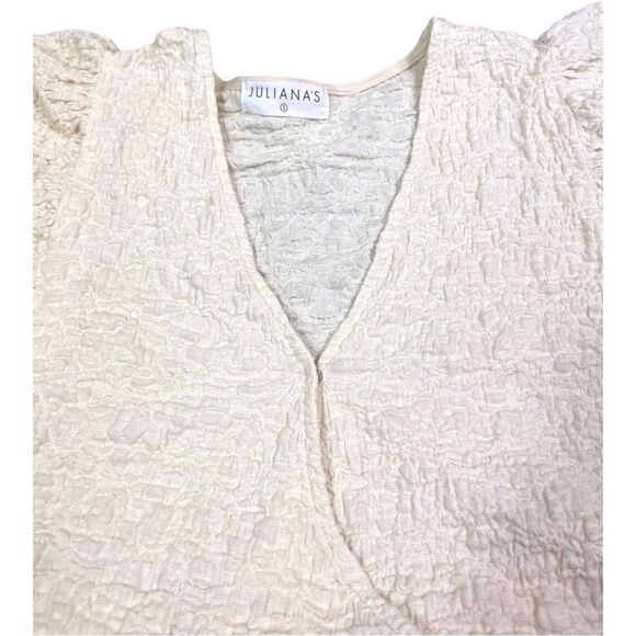 JULIANA’S Ivory V Neckline Wrap Top - Picture 7 of 11